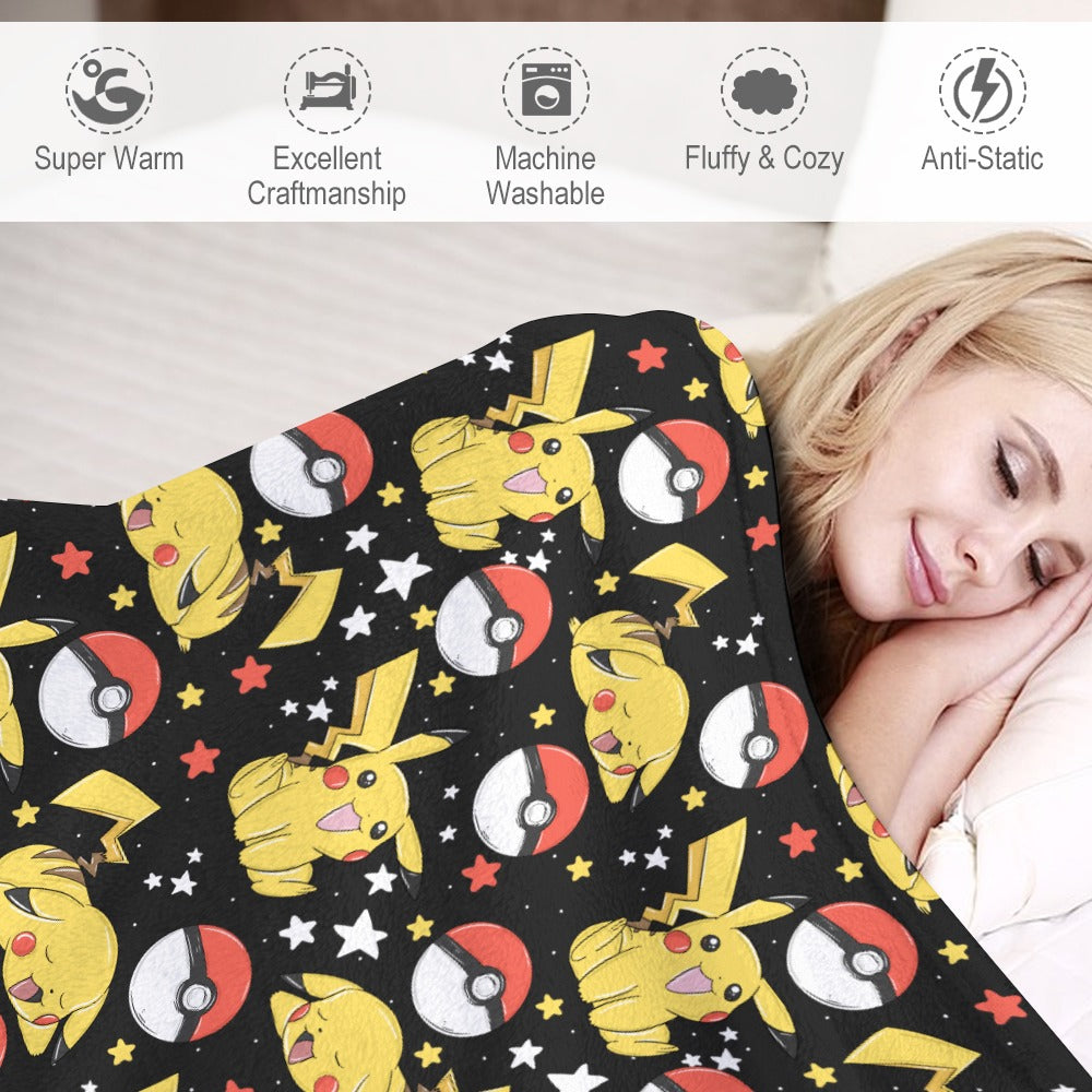 Premium Character Design Flannel Blanket - Gaming & Anime Inspired Comfort Throw 🛋️⭐