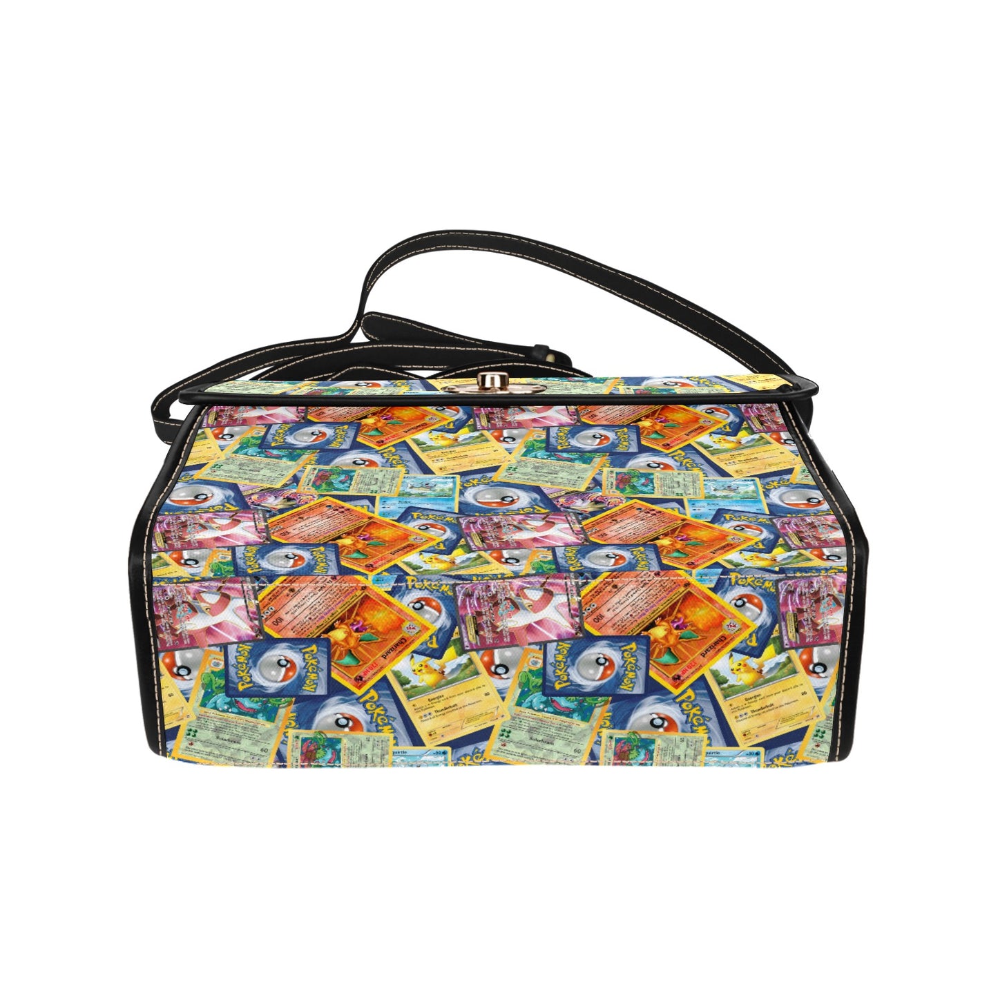 Trading Card Collage Handbag - Retro Gaming Card Collection Shoulder Bag