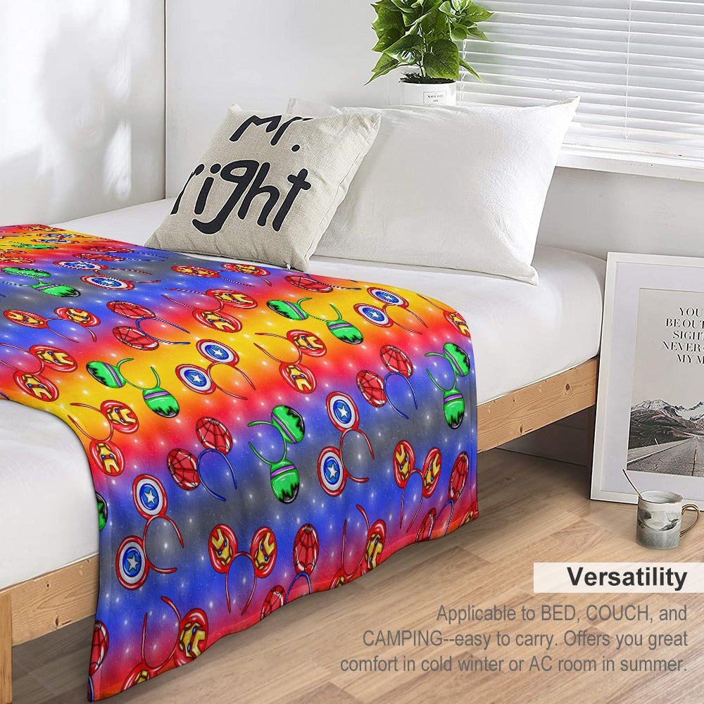 Premium Character Design Flannel Blanket - Superhero & Gaming Inspired Comfort Throw 🛋️⭐