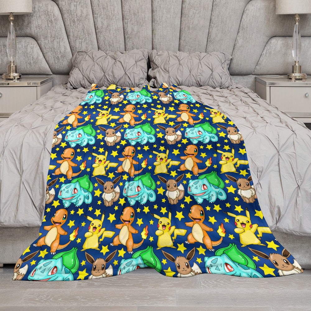 Premium Character Design Flannel Blanket - Gaming & Anime Inspired Comfort Throw 🛋️⭐