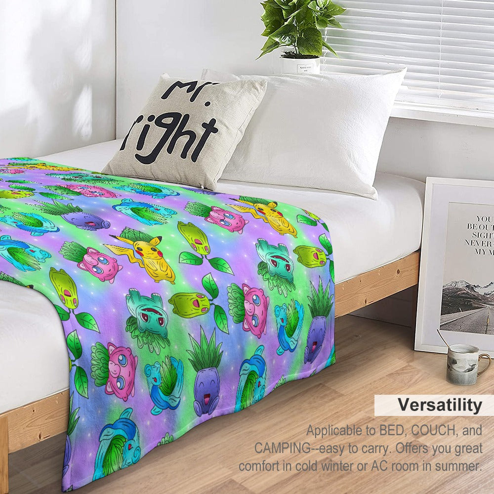 Premium Character Design Flannel Blanket - Gaming & Anime Inspired Comfort Throw 🛋️⭐