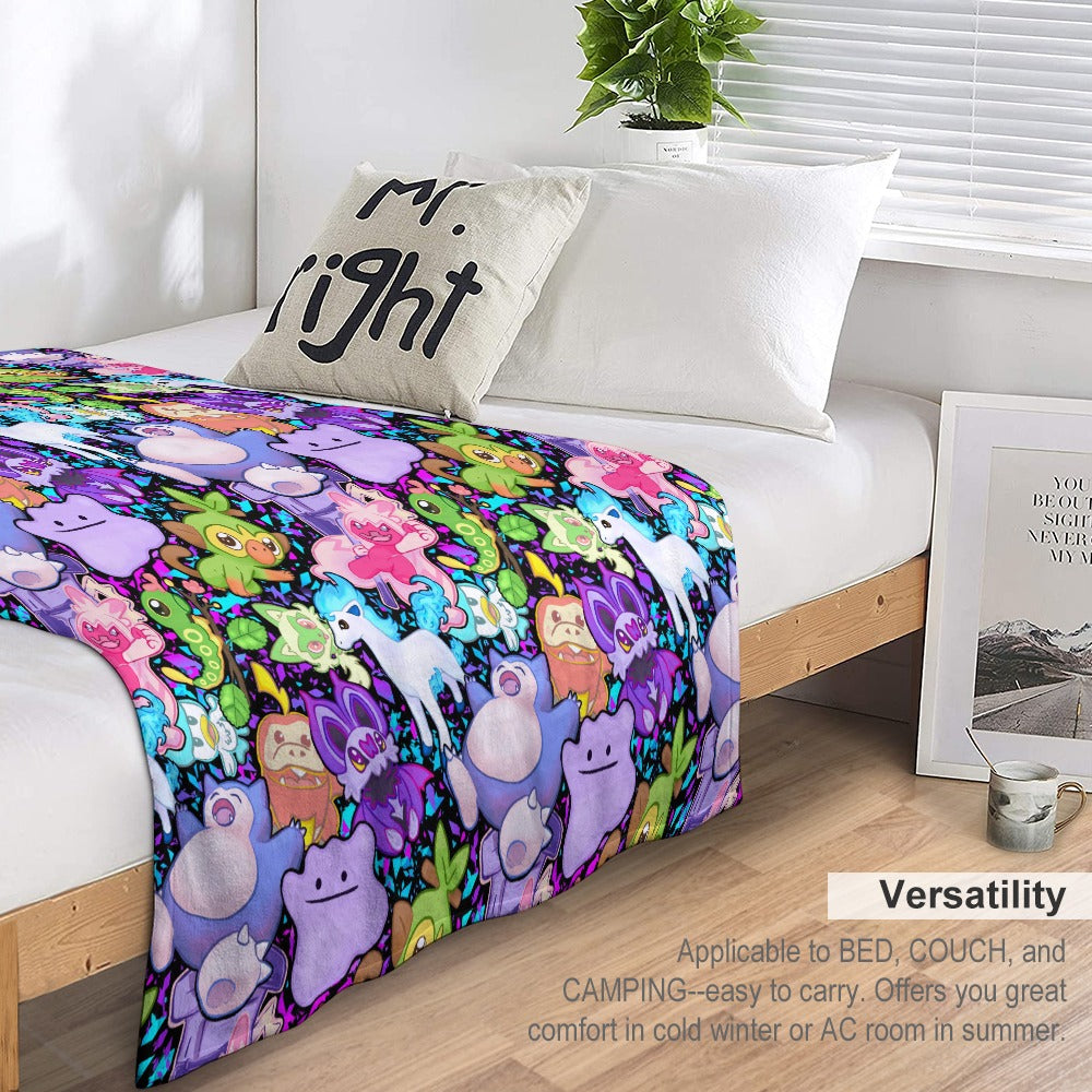 Premium Character Design Flannel Blanket - Gaming & Anime Inspired Comfort Throw 🛋️⭐