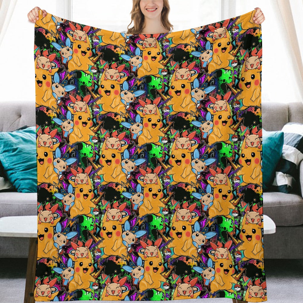 Premium Character Design Flannel Blanket - Gaming & Anime Inspired Comfort Throw 🛋️⭐