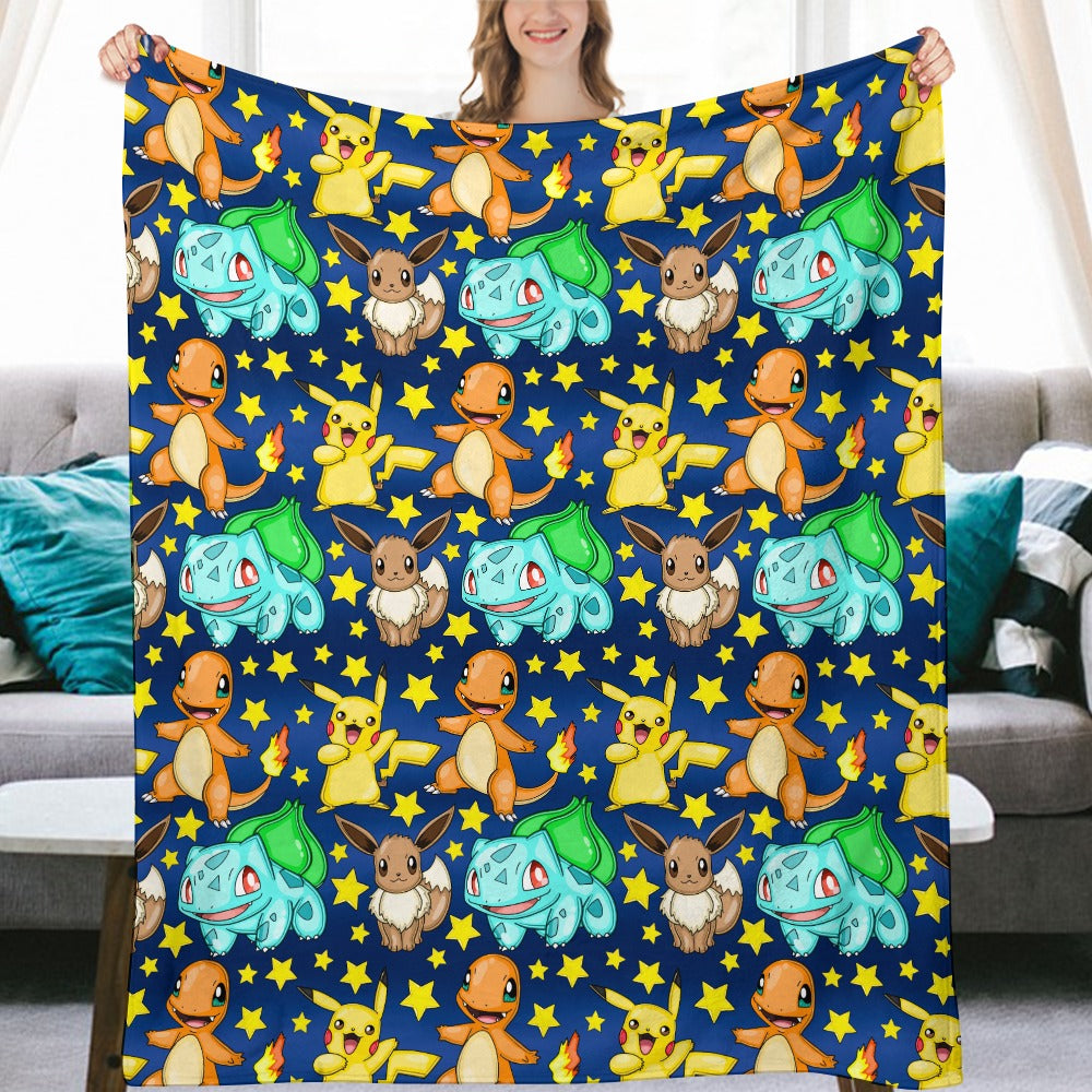 Premium Character Design Flannel Blanket - Gaming & Anime Inspired Comfort Throw 🛋️⭐