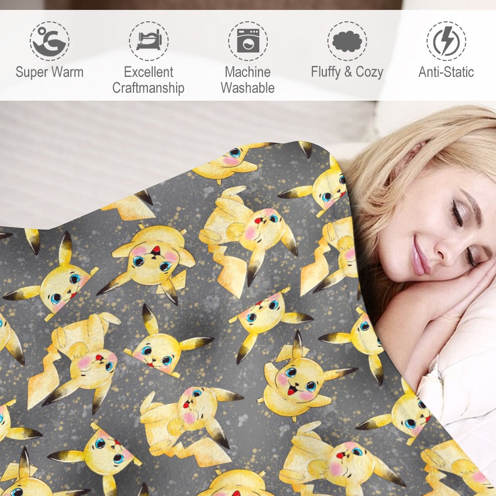 Premium Character Design Flannel Blanket - Gaming & Anime Inspired Comfort Throw 🛋️⭐