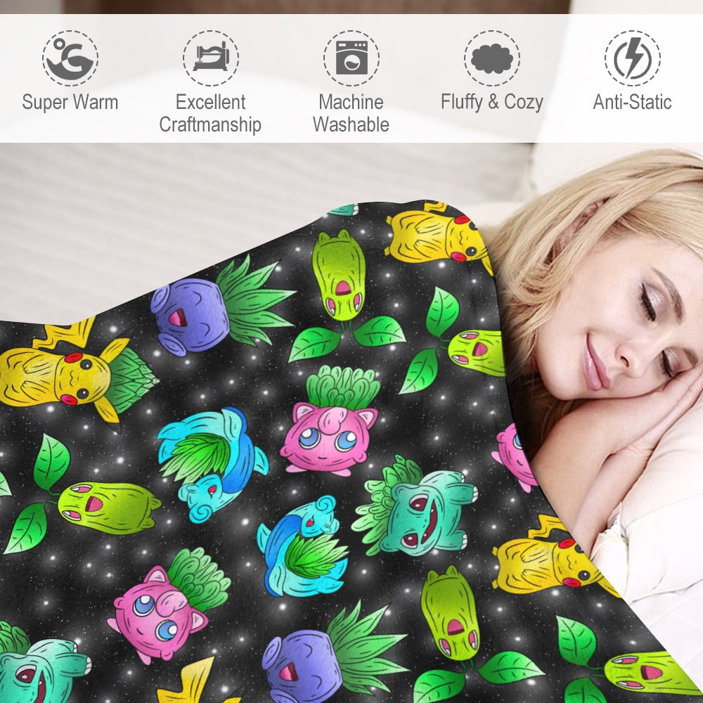 Premium Character Design Flannel Blanket - Gaming & Anime Inspired Comfort Throw 🛋️⭐