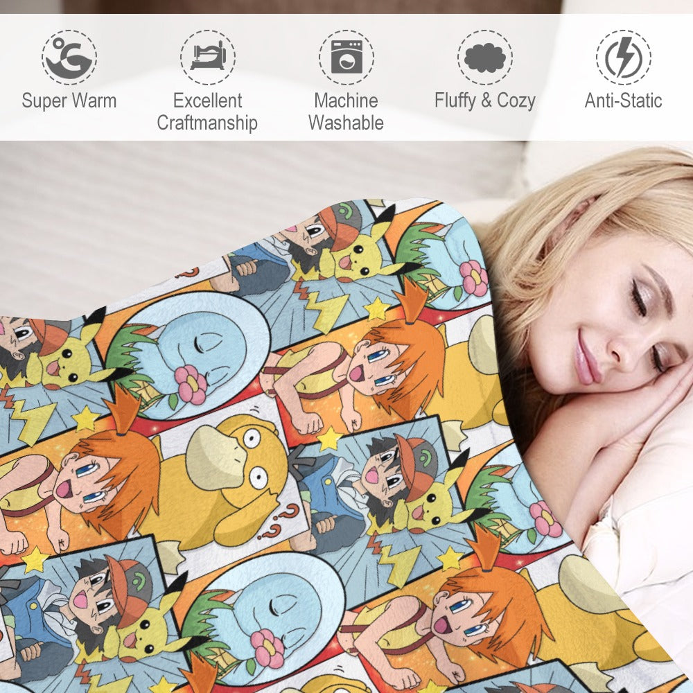 Premium Character Design Flannel Blanket - Gaming & Anime Inspired Comfort Throw 🛋️⭐