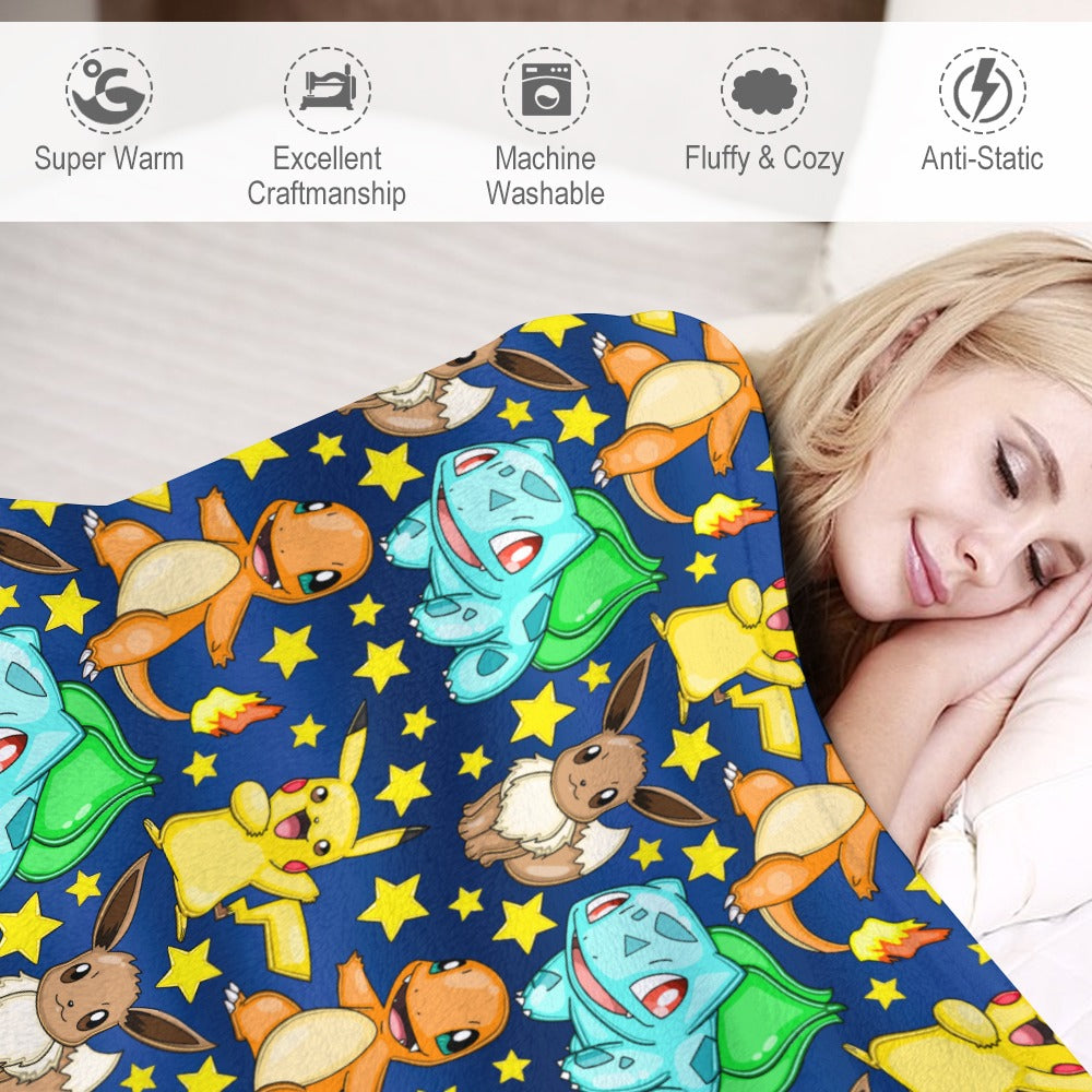 Premium Character Design Flannel Blanket - Gaming & Anime Inspired Comfort Throw 🛋️⭐