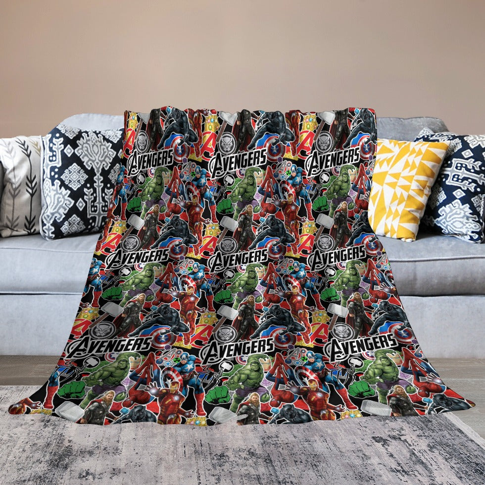 Premium Character Design Flannel Blanket - Superhero & Gaming Inspired Comfort Throw 🛋️⭐