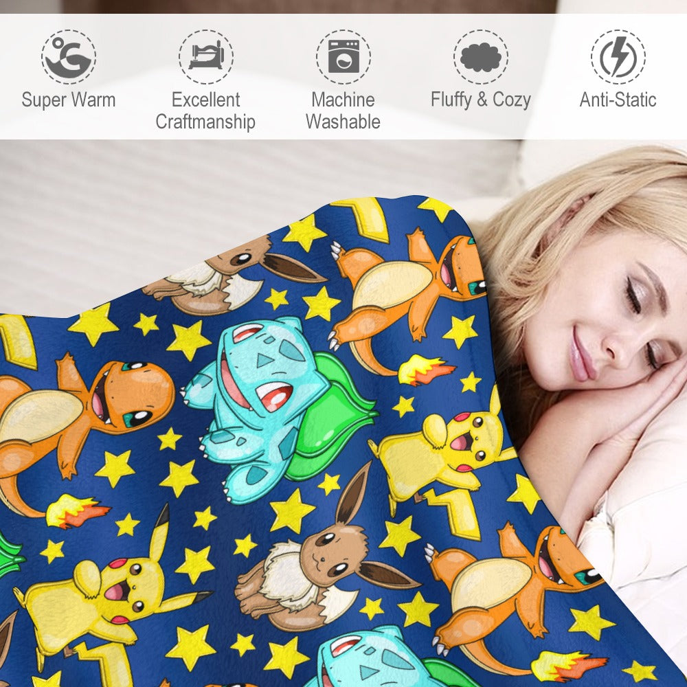 Premium Character Design Flannel Blanket - Gaming & Anime Inspired Comfort Throw 🛋️⭐