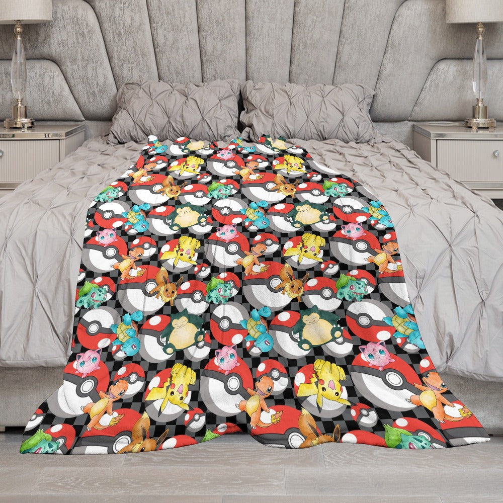 Premium Character Design Flannel Blanket - Gaming & Anime Inspired Comfort Throw 🛋️⭐