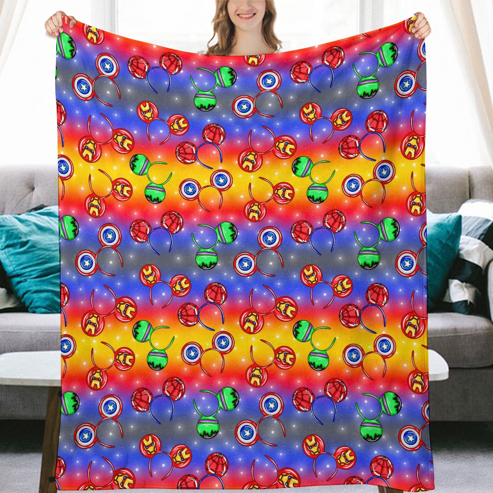 Premium Character Design Flannel Blanket - Superhero & Gaming Inspired Comfort Throw 🛋️⭐