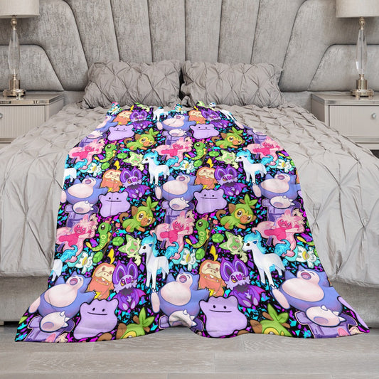 Premium Character Design Flannel Blanket - Gaming & Anime Inspired Comfort Throw 🛋️⭐