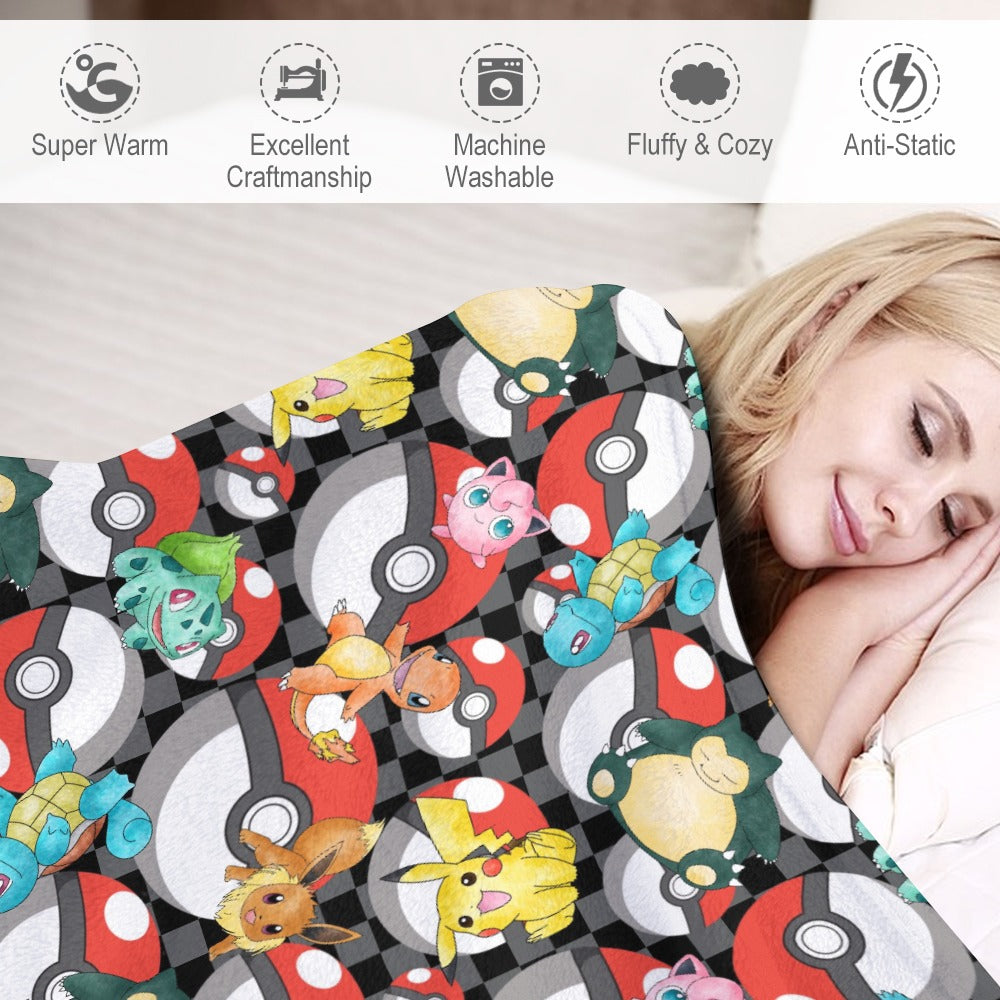 Premium Character Design Flannel Blanket - Gaming & Anime Inspired Comfort Throw 🛋️⭐