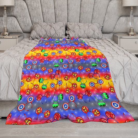 Premium Character Design Flannel Blanket - Superhero & Gaming Inspired Comfort Throw 🛋️⭐