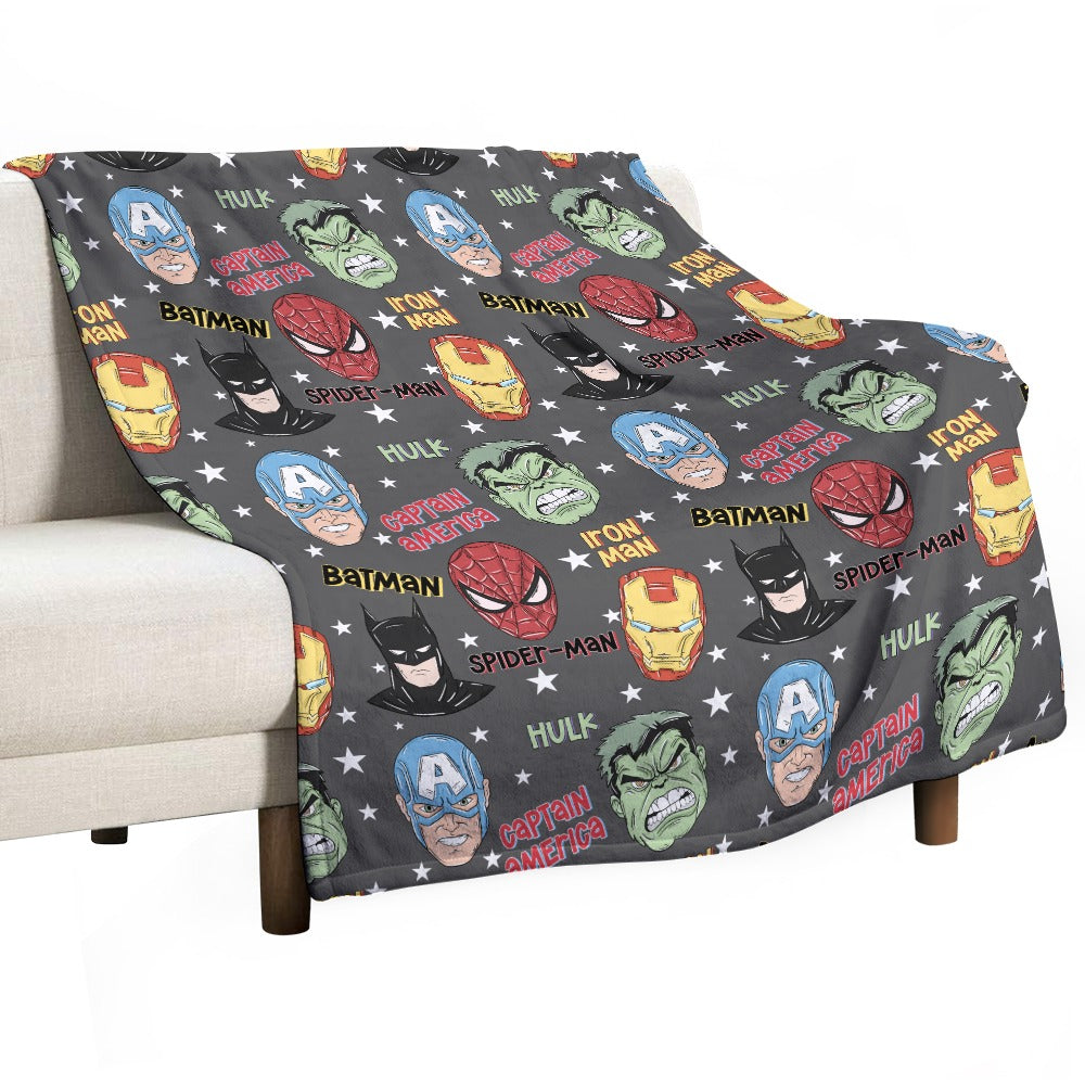 Premium Character Design Flannel Blanket - Superhero & Gaming Inspired Comfort Throw 🛋️⭐