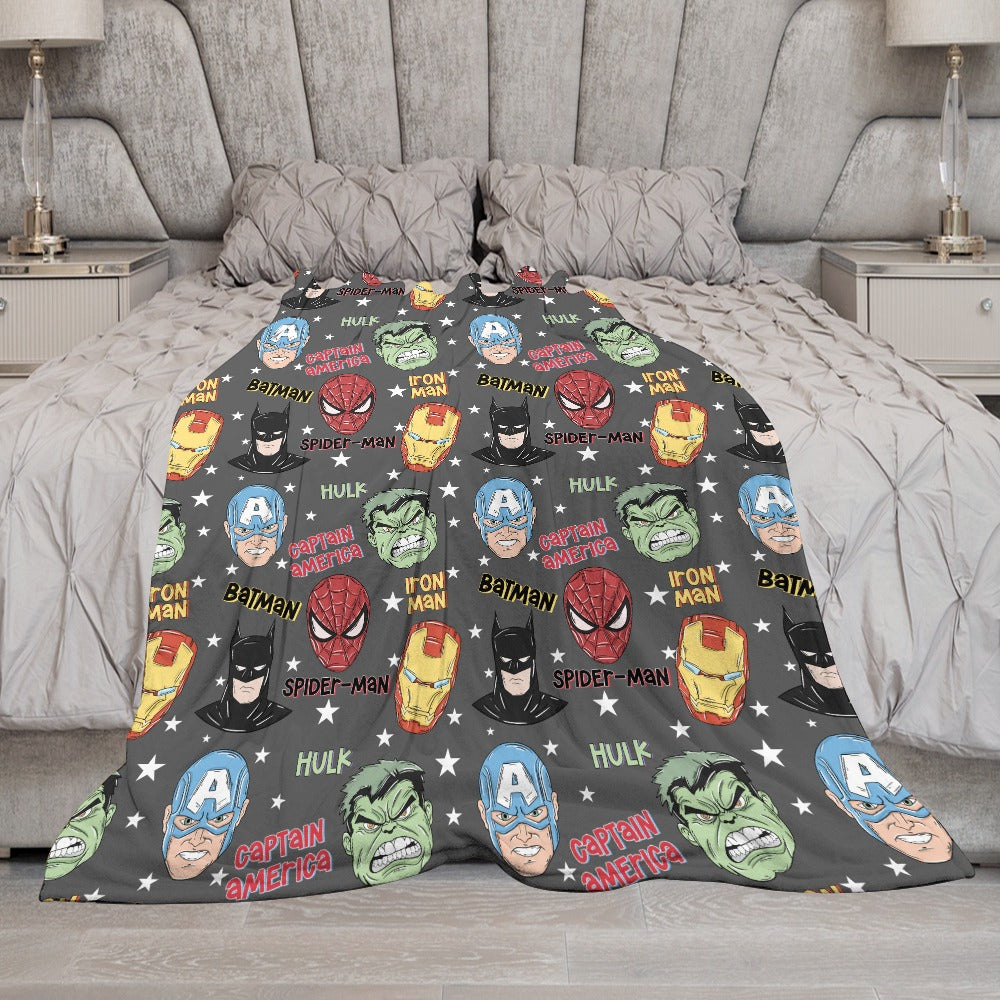 Premium Character Design Flannel Blanket - Superhero & Gaming Inspired Comfort Throw 🛋️⭐