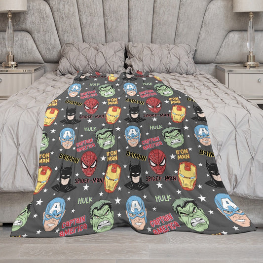 Premium Character Design Flannel Blanket - Superhero & Gaming Inspired Comfort Throw 🛋️⭐