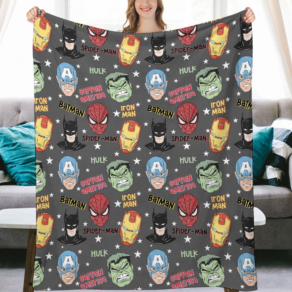 Premium Character Design Flannel Blanket - Superhero & Gaming Inspired Comfort Throw 🛋️⭐