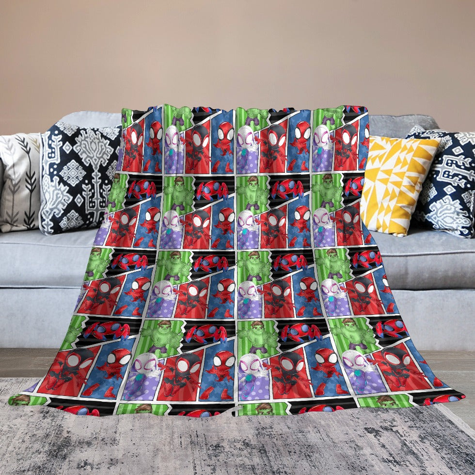 Premium Character Design Flannel Blanket - Superhero & Gaming Inspired Comfort Throw 🛋️⭐