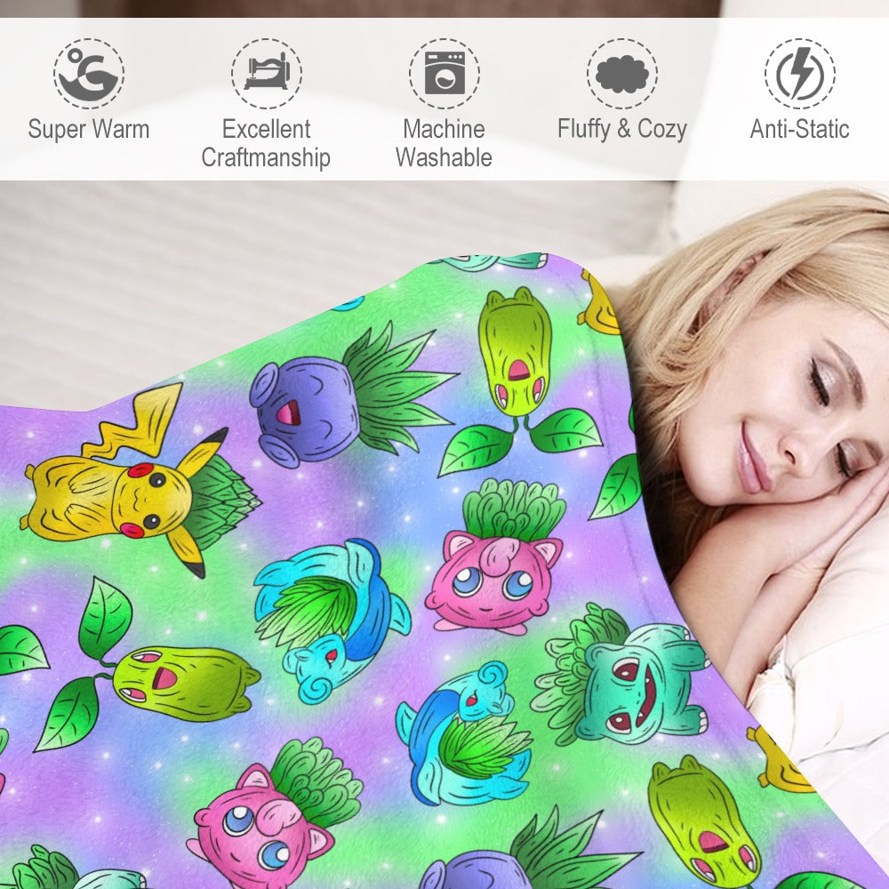 Premium Character Design Flannel Blanket - Gaming & Anime Inspired Comfort Throw 🛋️⭐