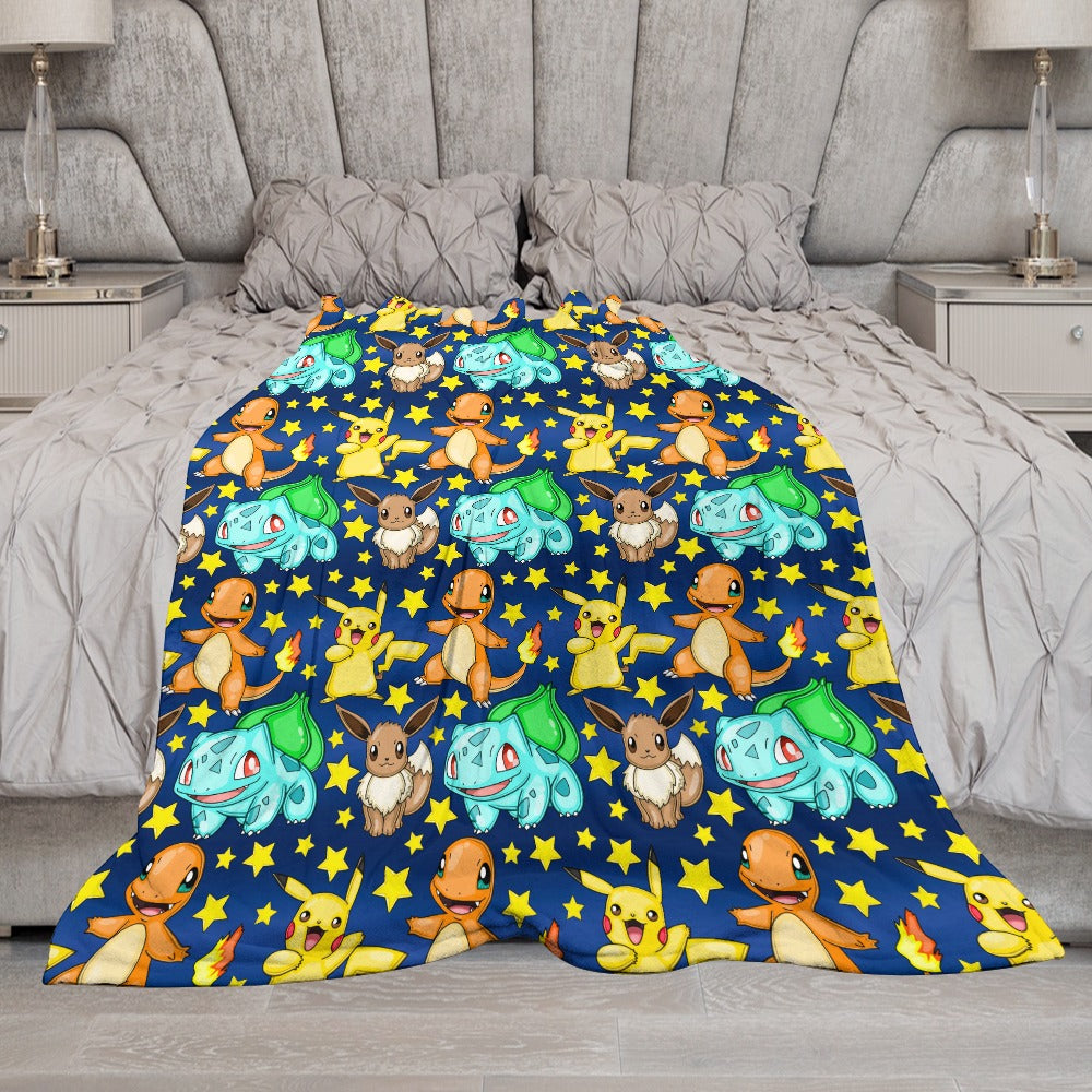 Premium Character Design Flannel Blanket - Gaming & Anime Inspired Comfort Throw 🛋️⭐