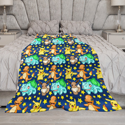 Premium Character Design Flannel Blanket - Gaming & Anime Inspired Comfort Throw 🛋️⭐