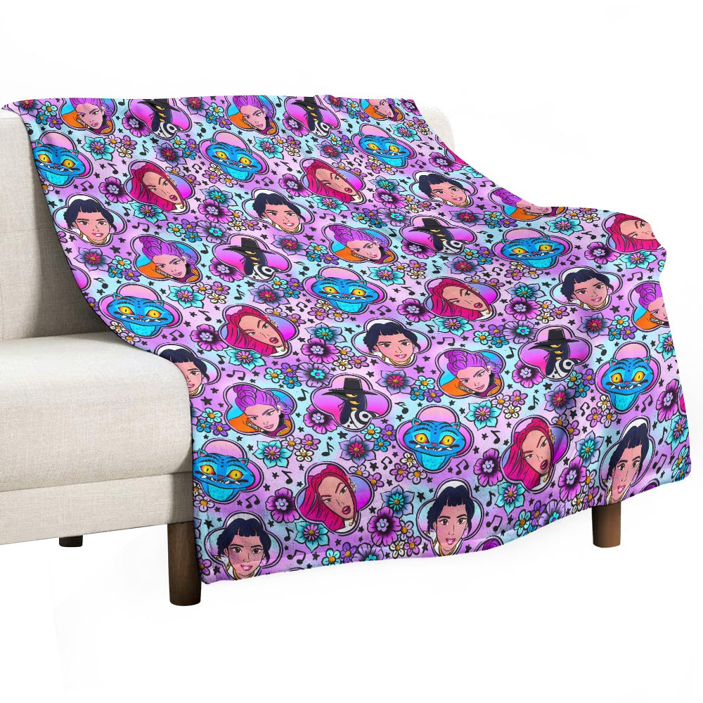 Childrens Size Premium K-Pop Demon Hunter Flannel Blanket - Anime & Music Inspired Comfort Throw 🛋️⭐